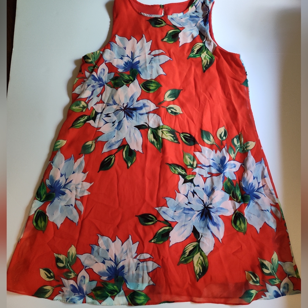 Jessica Orange Red A-Line Midi Skirt Resort Wear